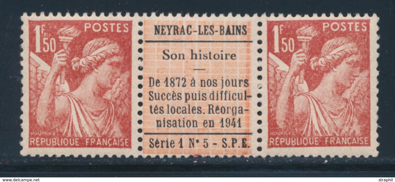 ** N°652 - Paire - Interpanneau - Avec Pub "NEYRAC Les Bains" - TB - Autres & Non Classés