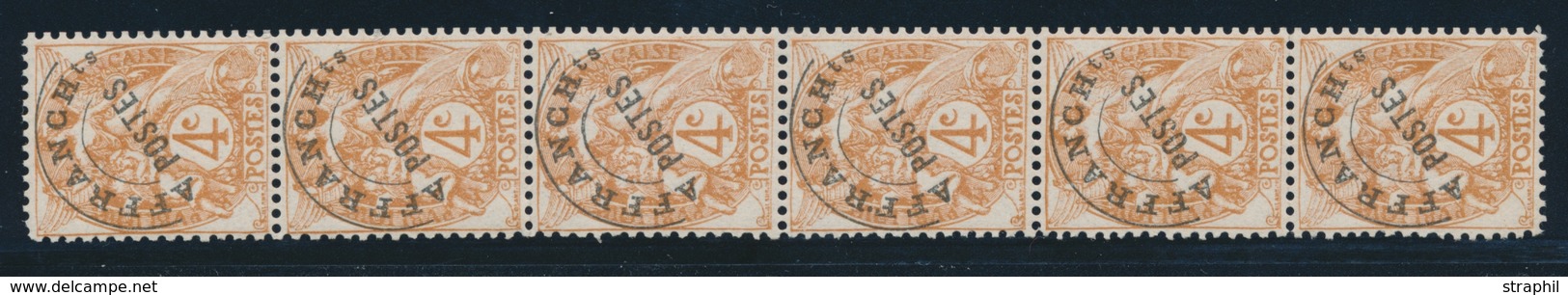 * N°42 - 4c Brun - Bande Vertic. De 6 - TB - Coil Stamps