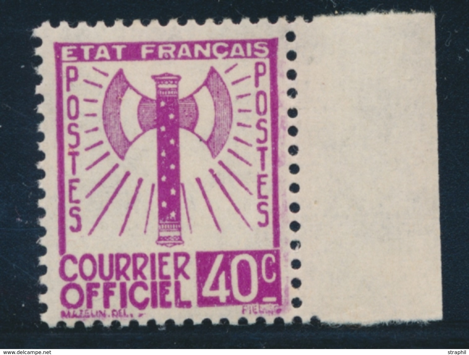 ** N°3 - 40c Lilas - BDF - TB - Mint/Hinged