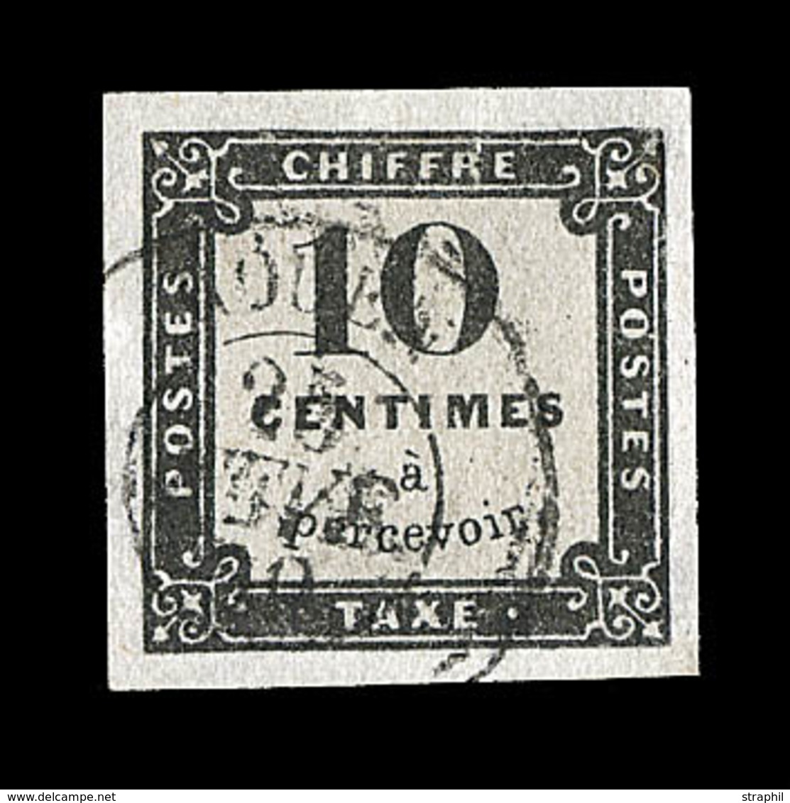 O N°1 - 10c Noir - Belle Oblit. ROUEN - TB - 1859-1959 Mint/hinged