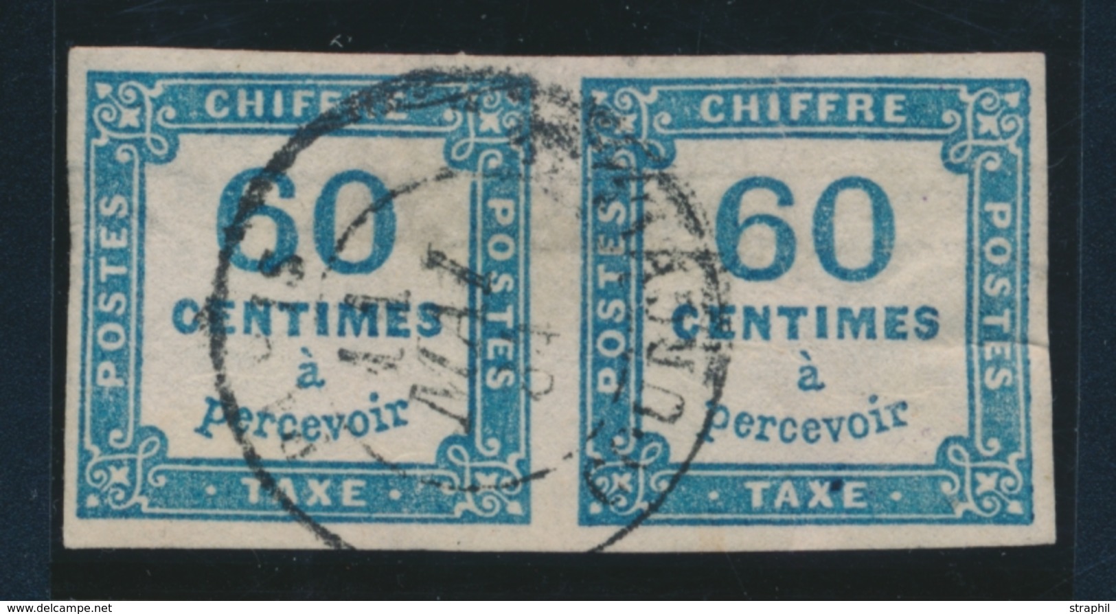 O N°9 - 60c Bleu - Paire - Belle Oblit. - B/TB - 1859-1959 Neufs