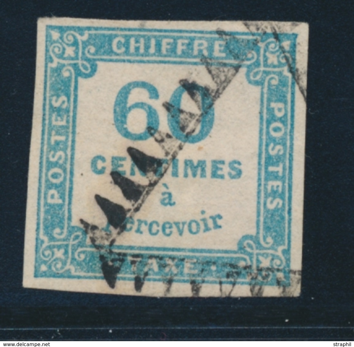 O N°9 - 60c Bleu - Obl. Triangles Griffés - TB - 1859-1959 Postfris