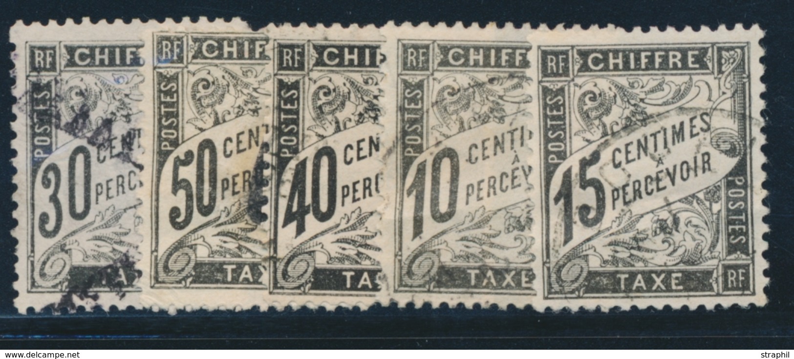 CP N°10 - Bde De 3 + N°15 - Obl. Neuilly S/Seine - 7/1/1902 - S/CP De Pforzheim - Taxé "T" - Signé Roumet - TB - 1859-1959 Mint/hinged