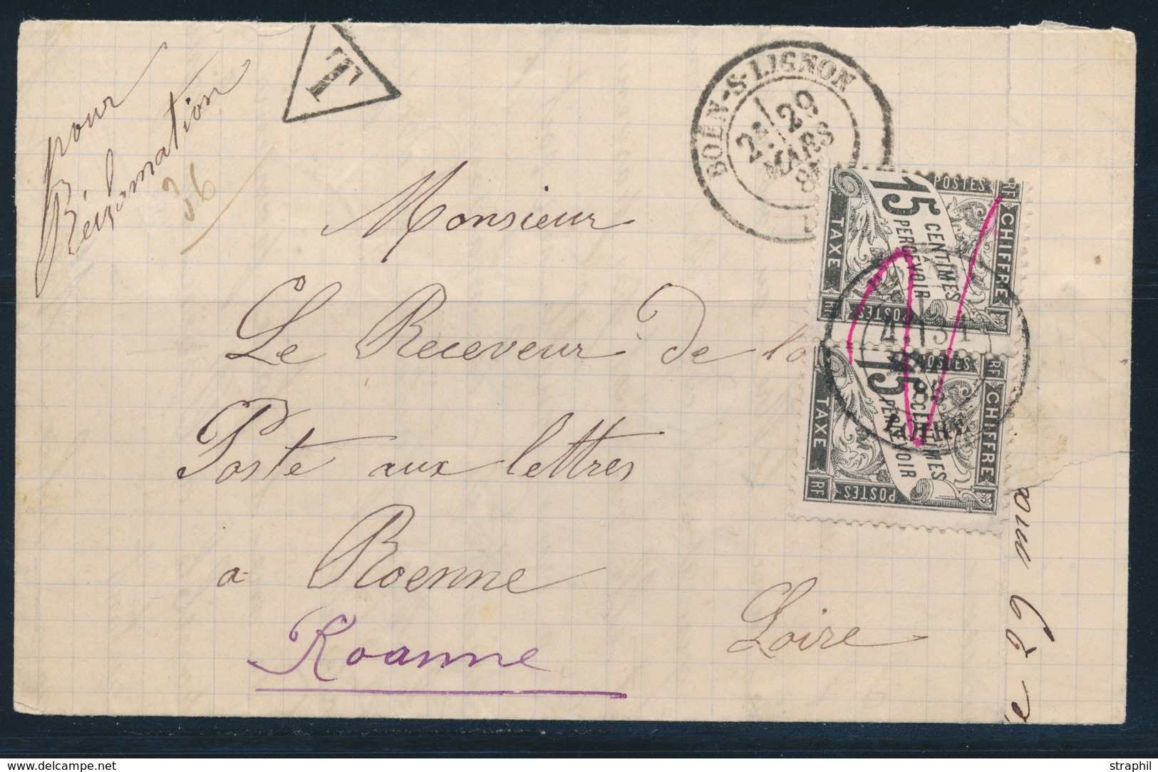 LAC N°15 - Paire - Obl. Roanne - 31/3/85 - Au Départ De Boen S/Lignon - TB - 1859-1959 Neufs