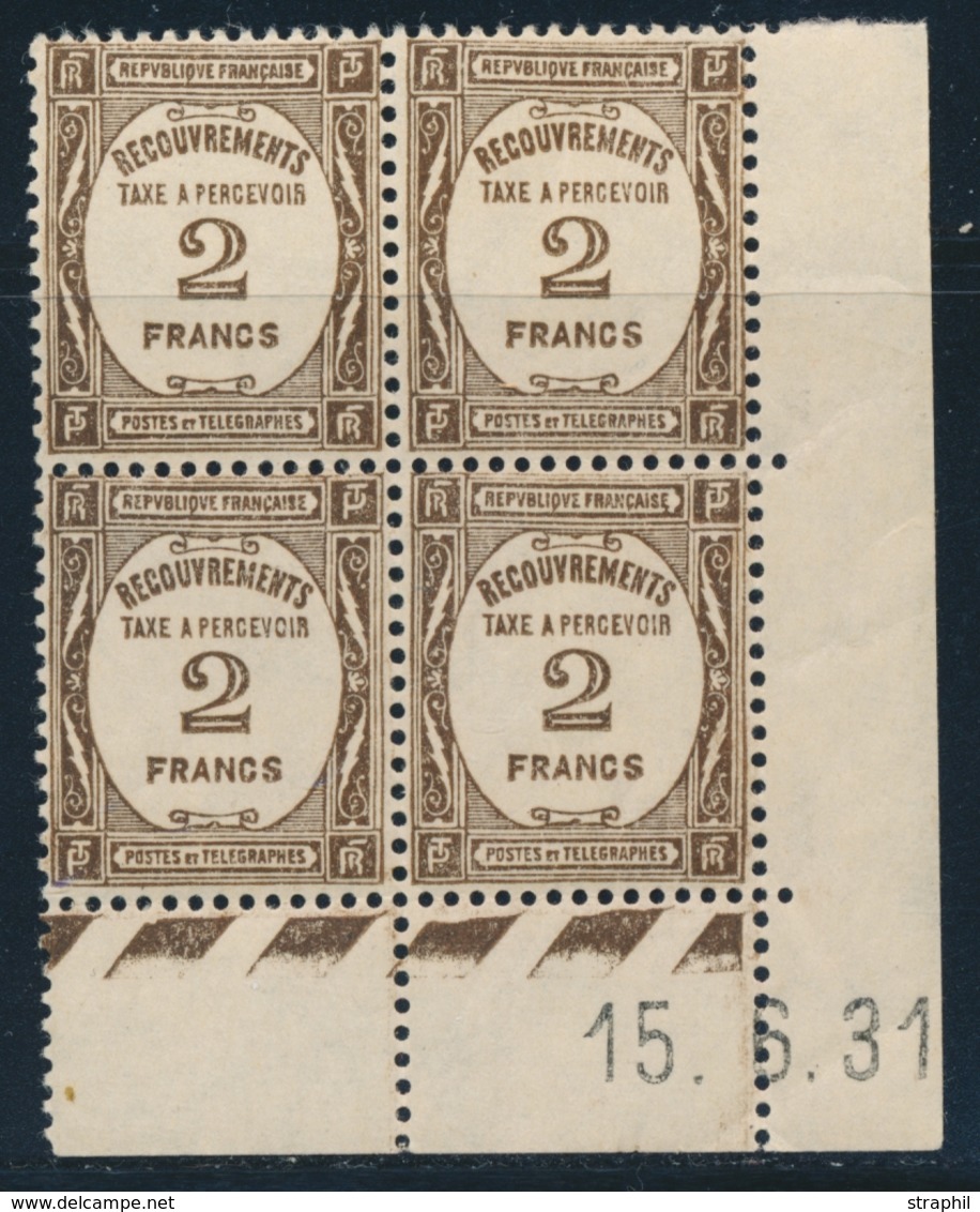 ** N°62 - 2F Sépia - Bloc De 4 - Daté 15/6/31 - TB - 1859-1959 Mint/hinged