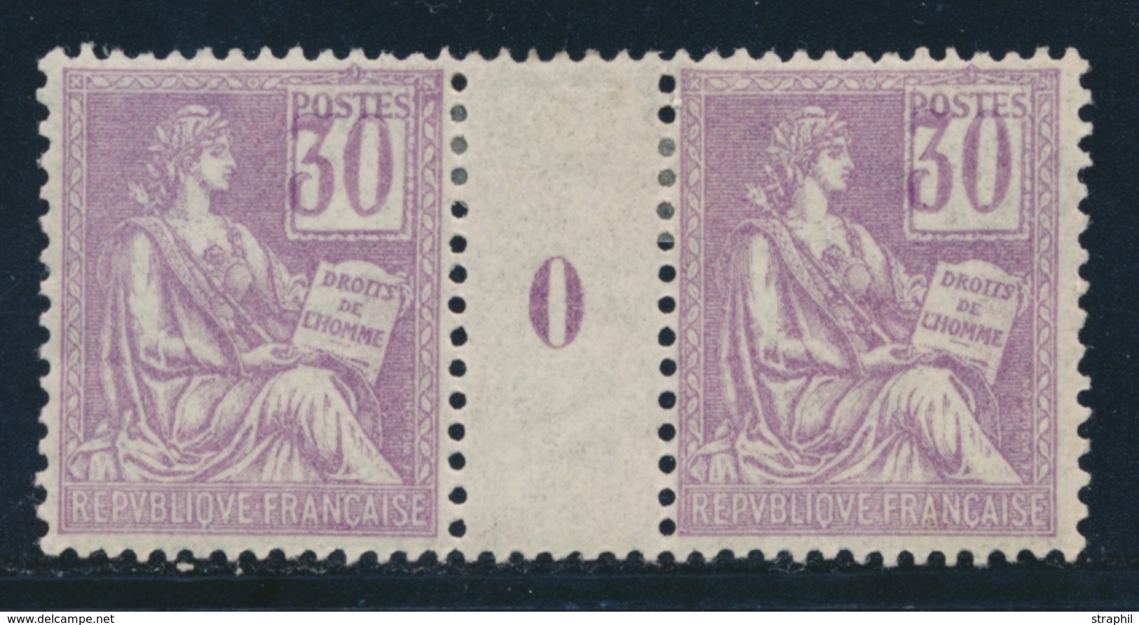 * N°115a - Paire - Mill. 0 - Chiffres Déplacés - TB - Unused Stamps