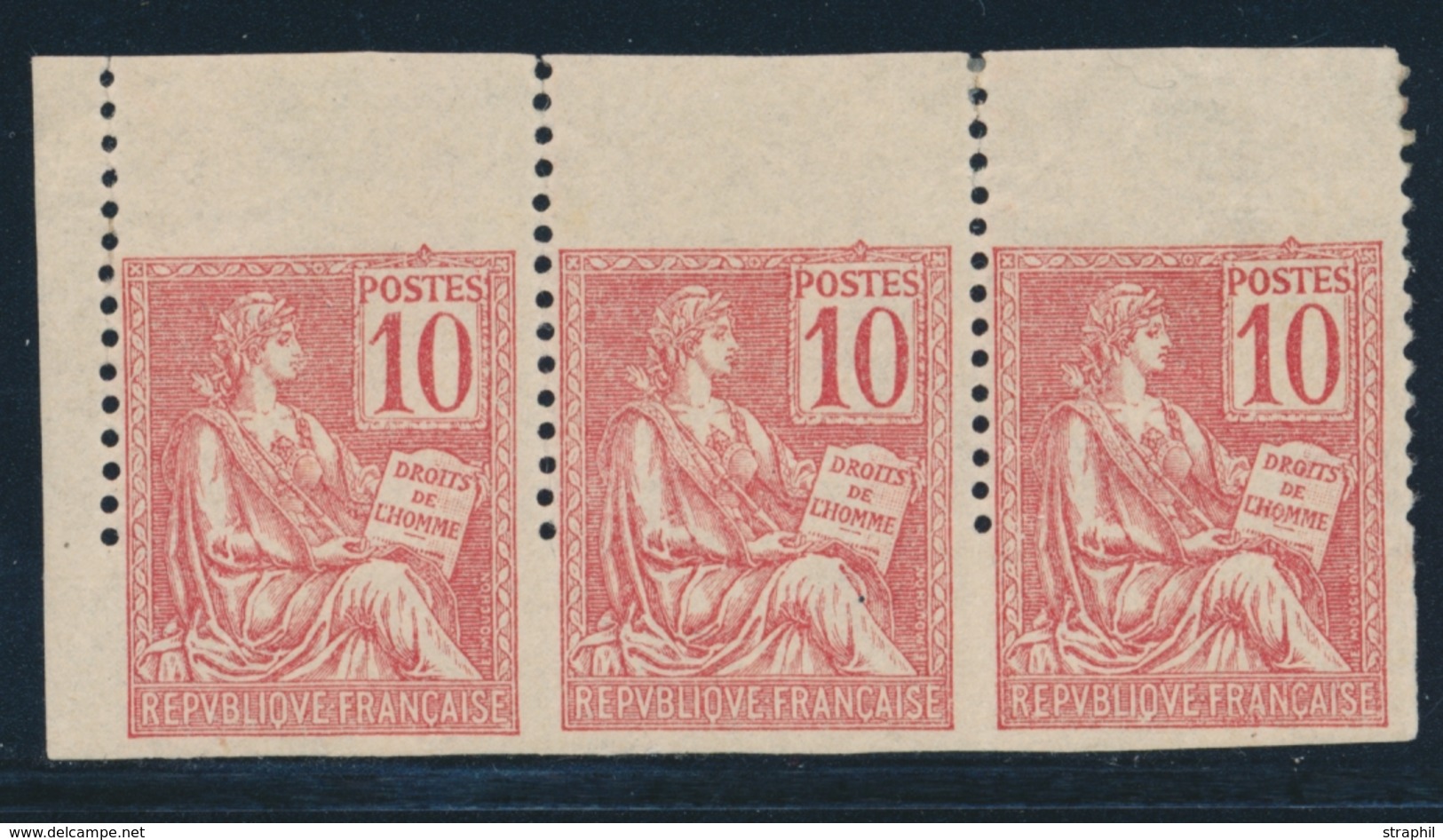 * N°116 - Bde De 3 - BDF - ND Horiz. - B/TB - Unused Stamps