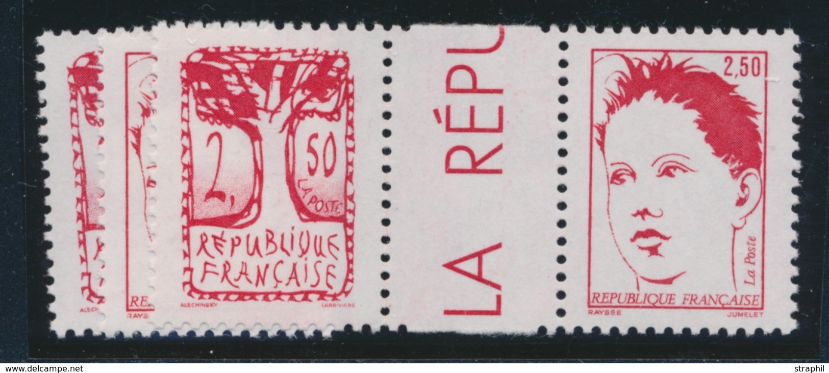 ** N°2372b, 2373a - Isolés + Paire Interpanneau - Sans Bde Phosphore - TB - Unused Stamps