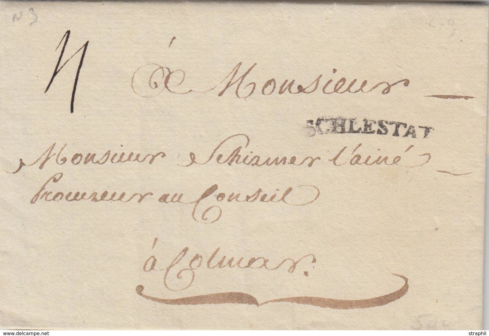 LAC SCHLESTAT  - Len N°3 - 1790 - Pr Colmar - Au Verso Joli Sceau Royal - TB - Briefe U. Dokumente