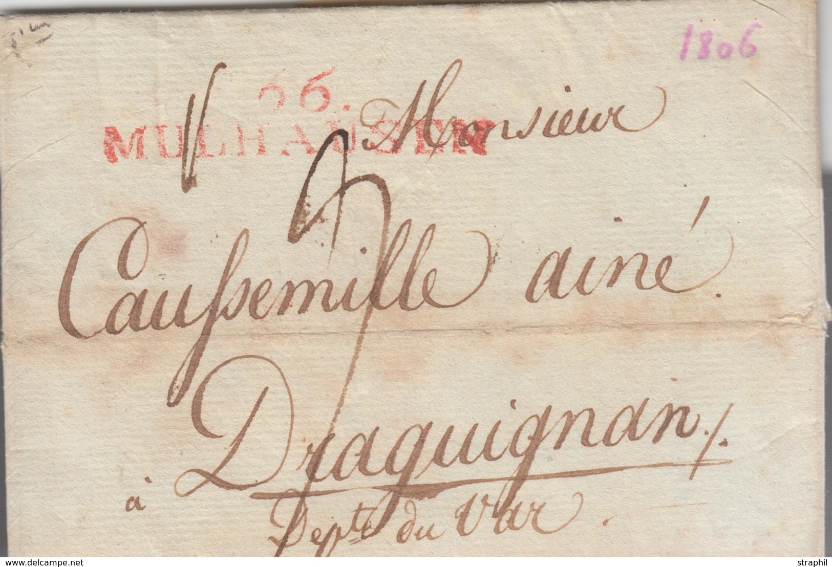 LAC 66 MULHAUSEN (Rge) - 1806 - Pr Draguignan - TB - Covers & Documents