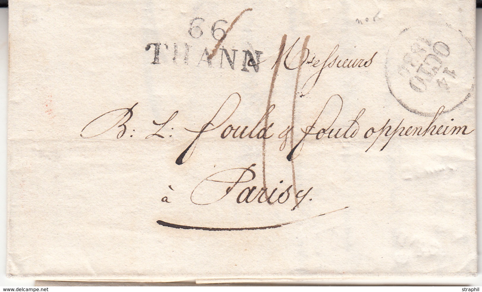 LAC 66 THANN + Dateur - 14 Oct 1830 - TB - Covers & Documents