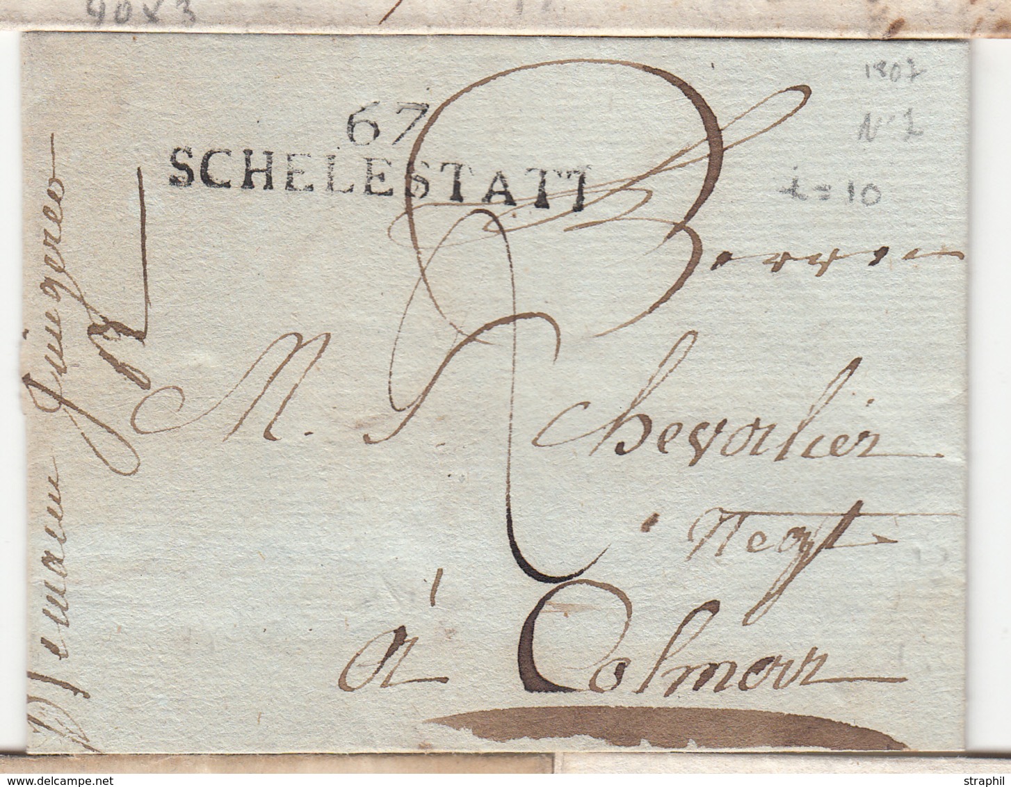 LAC 67 SCHELESTAT - 1807 - Pr Colmar - B/TB - Cartas & Documentos