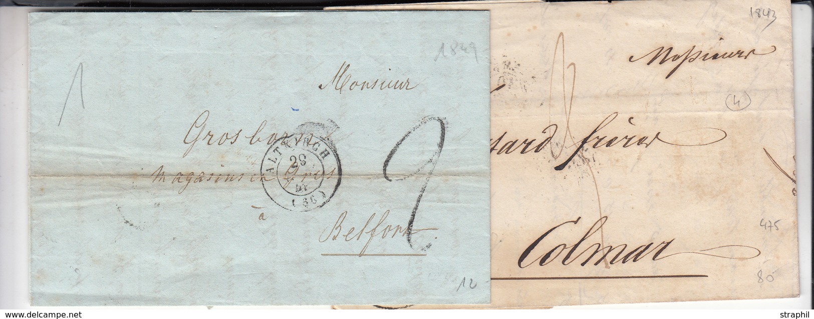 L ALTKIRCH - 3 Avril 1843 - T13 + 28 Nov 49 T15 - 2 Plis - B/TB - Cartas & Documentos