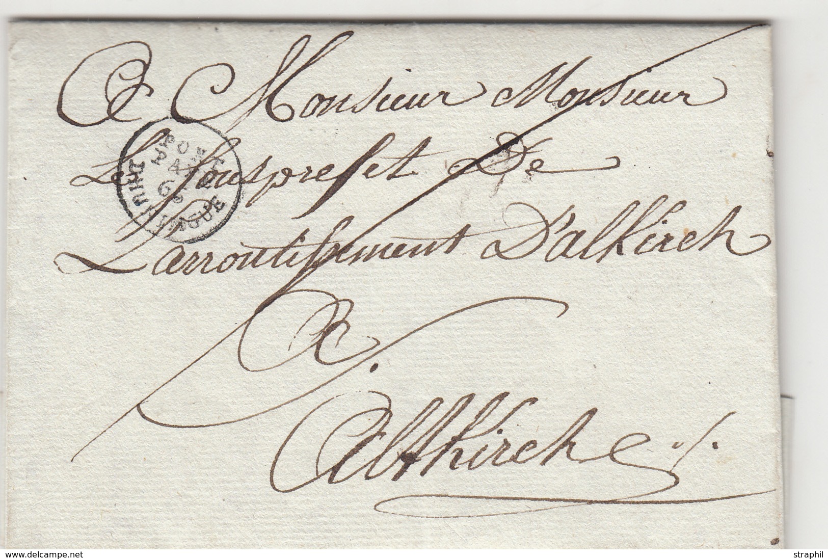 LAC PORT PAYE 66 D'HUNINGUE (rond) - 19/10/1806 - Ind. 20 - TB - Cartas & Documentos