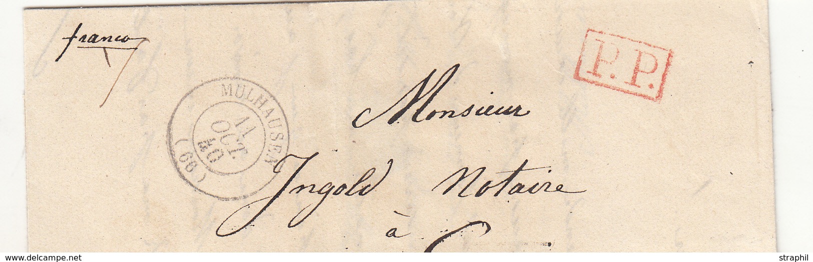 LAC P.P. Encadré Rge - T15 Mulhausen - 1840 - Pr Cernay -  TB - Briefe U. Dokumente