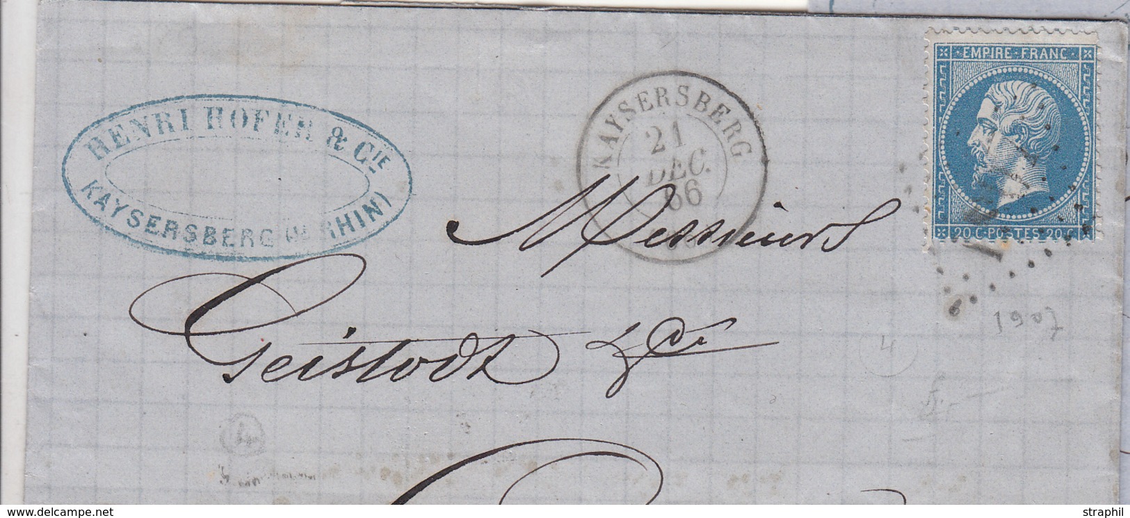 LAC 2 Plis Huningue - Datés 1856, 1858 - Dble Port - TB - Briefe U. Dokumente
