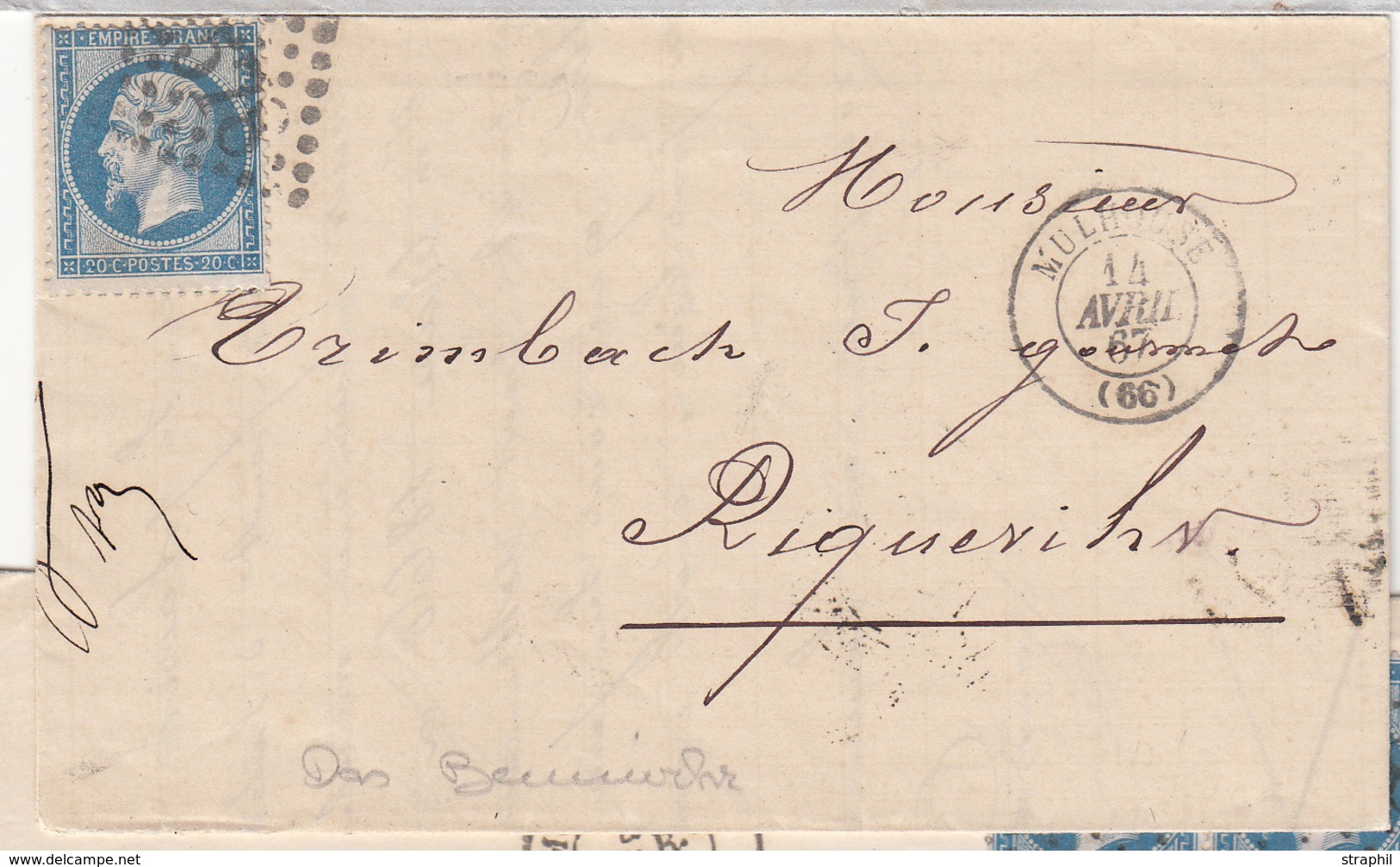 LAC 2 Plis Mulhouse - Datés 1863, 1867 - TB - Lettres & Documents