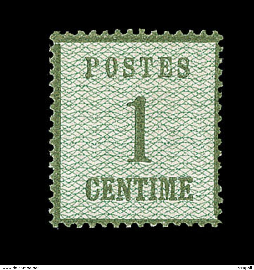 * N°1b - 1c Vert Bronze - Burelage Renversé - TB - Other & Unclassified