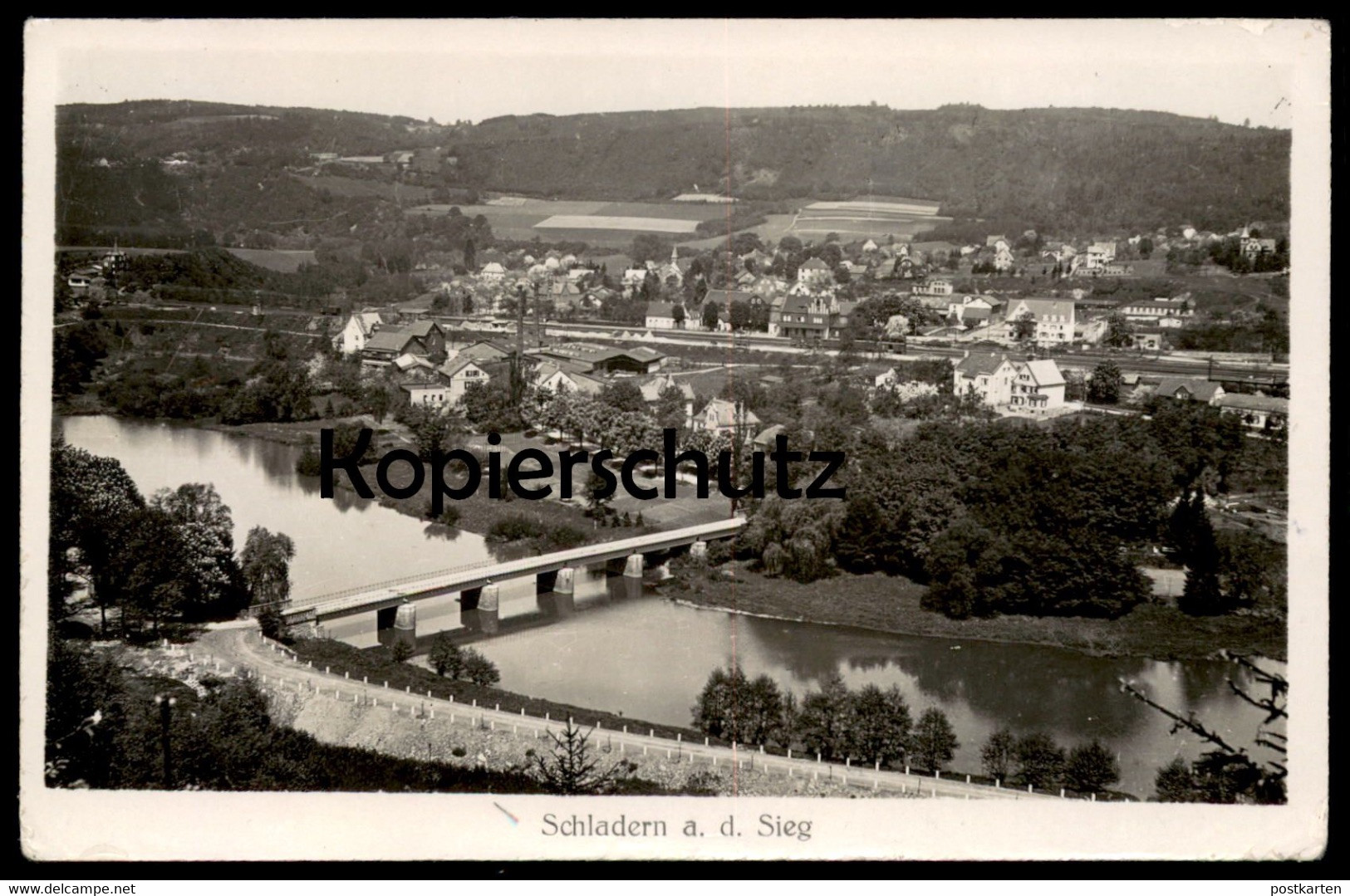 ALTE POSTKARTE SCHLADERN AN DER SIEG 1937 WINDECK PANORAMA MIT BAHNHOF Gesamtansicht Station Ansichtskarte AK Postcard - Windeck