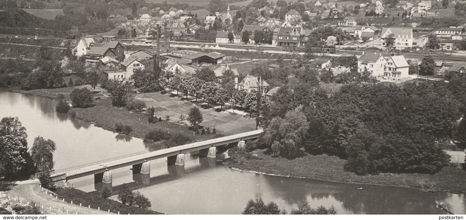 ALTE POSTKARTE SCHLADERN AN DER SIEG 1937 WINDECK PANORAMA MIT BAHNHOF Gesamtansicht Station Ansichtskarte AK Postcard - Windeck