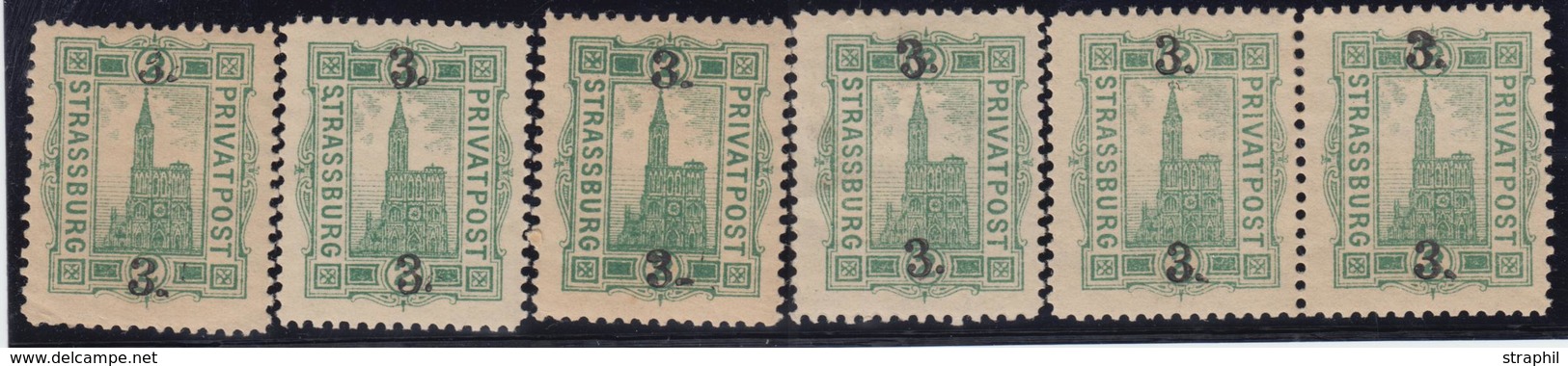 **/* N°11 - 3 S/2p Vert (x4) + 1 Paire - Petites Variétées Du Surch. - B/TB - Cartas & Documentos