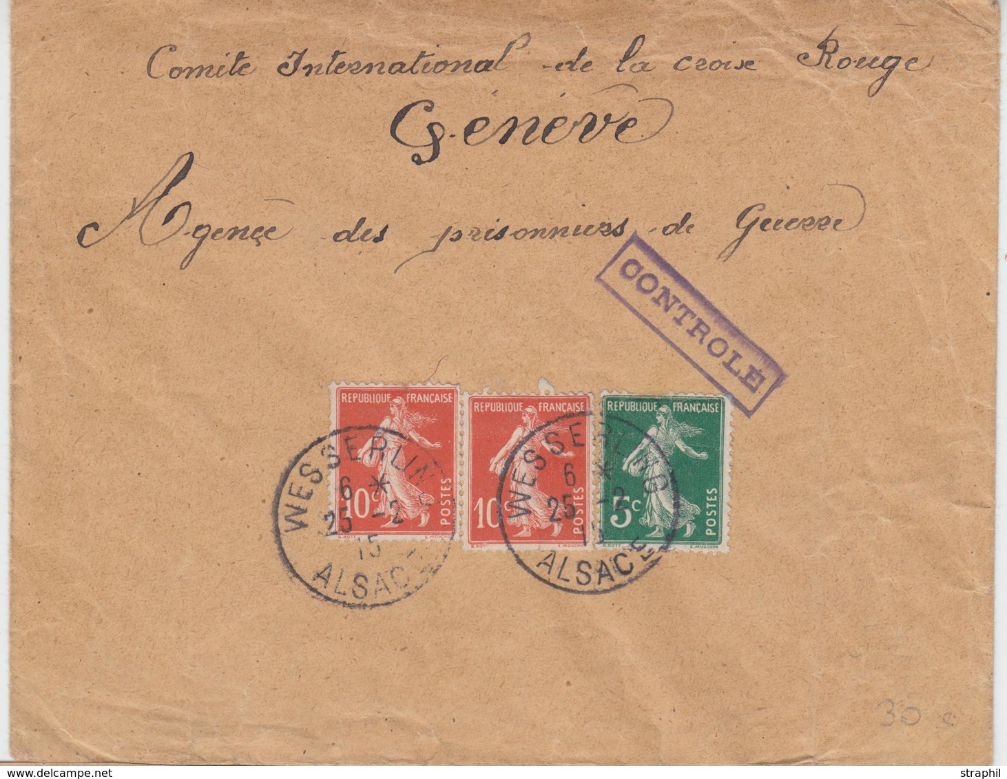 L N°137, 138 (x2) - Obl. Càd Wesserling Alsace - 25/2/15 - Pr La Suisse - TB - Lettres & Documents