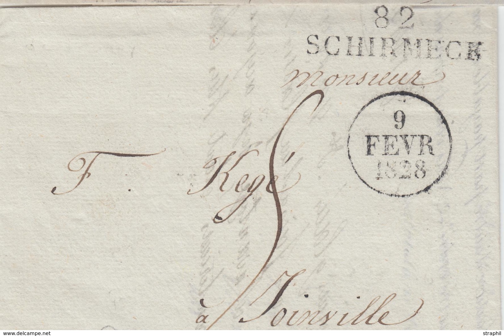 LAC 82 Schirmeck + Dateur 9 Fevr 1828 + Taxe Manus 5 - Pr Joinville - TB - Lettres & Documents