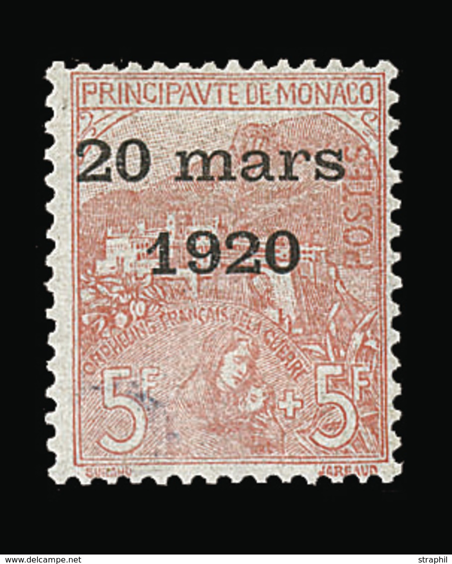 ** N°43 - 5F+5F Rose S/verdâtre - Certif. Calves - TB - ...-1885 Vorphilatelie