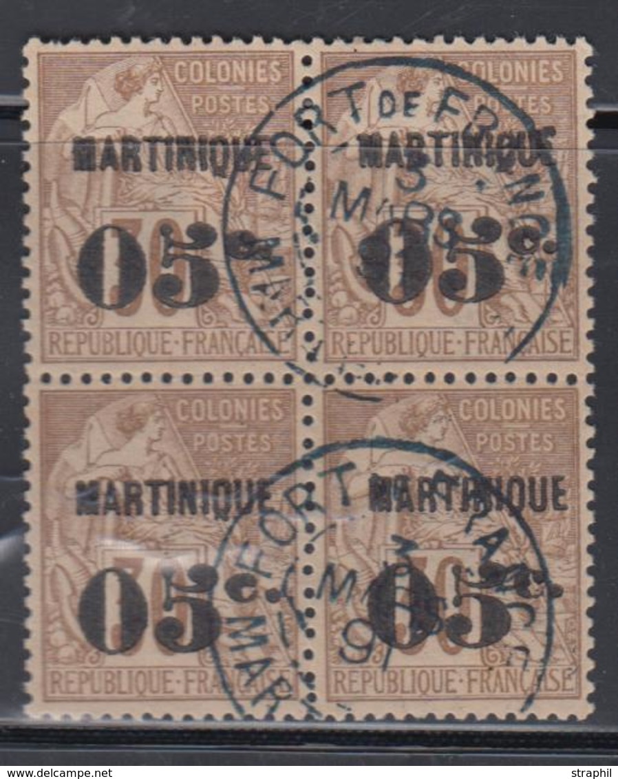 O N°12 - 02 S/30c - Bloc De 4 - Obl. Fort De France - 3/03/91 - TB - Autres & Non Classés