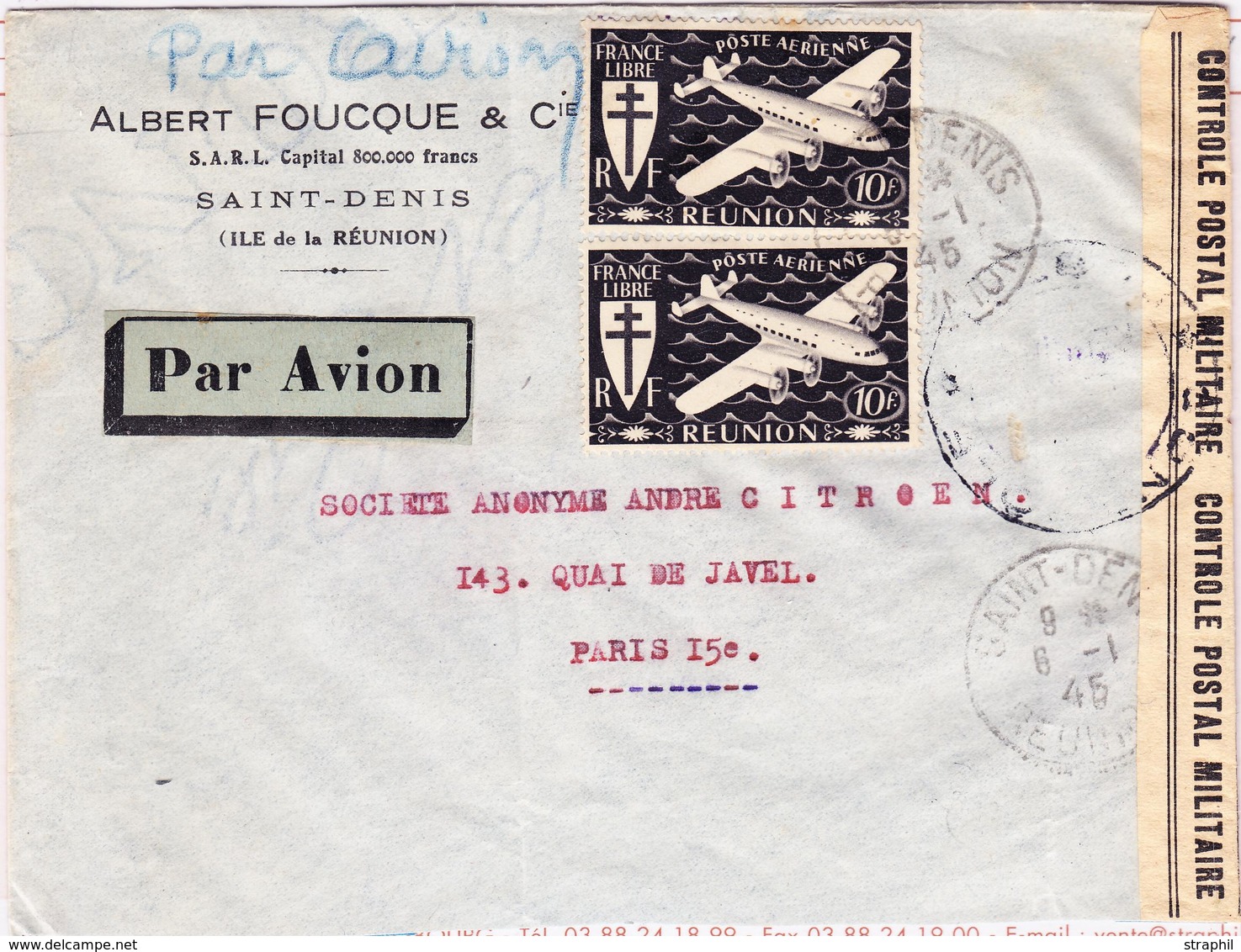 L PA N°31 X2 - De St Denis - 6/1/45 - Pr Paris - Bde De Censure - TB - Autres & Non Classés