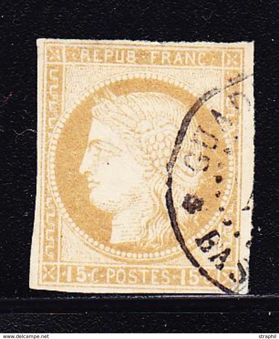 O N°19 - 15c Bistre - Obl. Basse Terre - Signé Engel - TB - Eagle And Crown