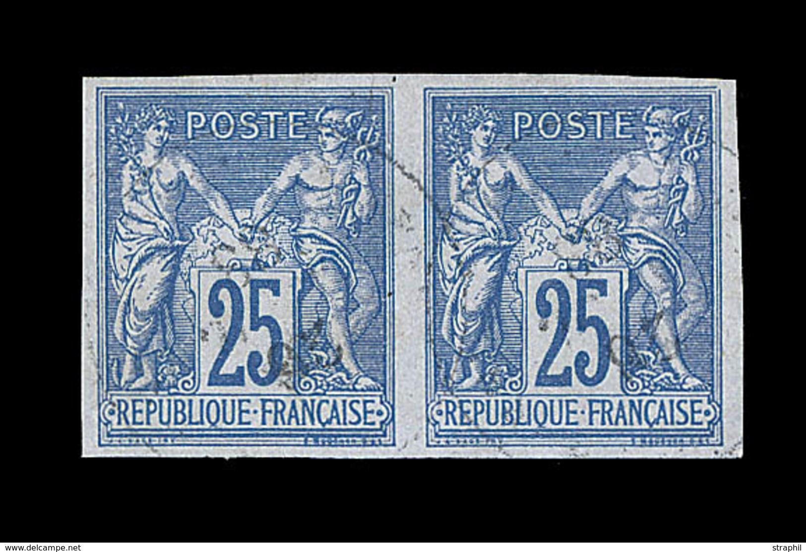 O N°35 - 25c Bleu - Paire - TB - Aigle Impérial