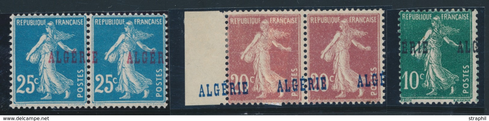 **/* N°9, 13 Et 14 En Paire - Surch. "ALGERIE" Décalée - TB - Vide