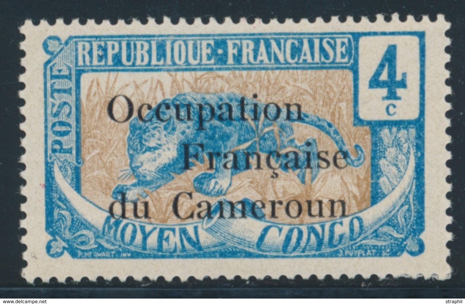 * N°55 - 4c Bleu Et Bistre - Gomme Talquée - Signé Calves - TB - Otros & Sin Clasificación