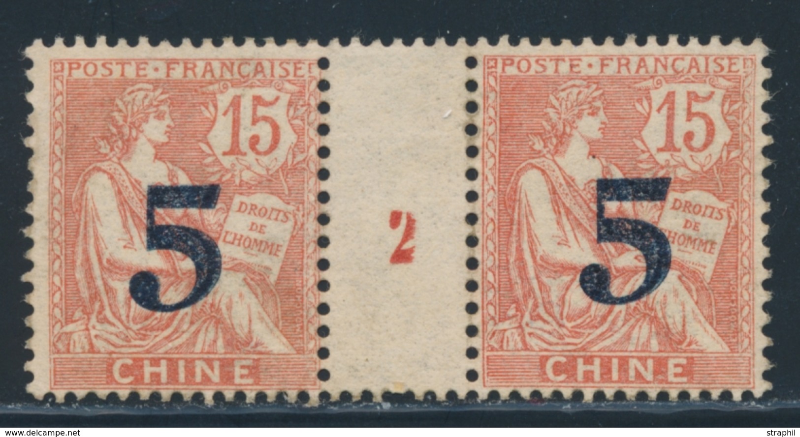 (*) N°34 - 5 S/15c - Paire Mill. 2 - TB - Other & Unclassified