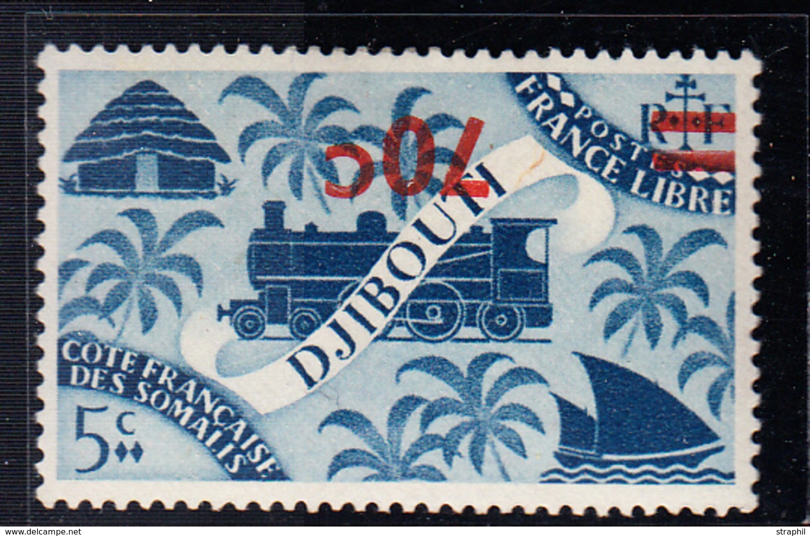 * N°256a - 70c S/5c Bleu Gris - Surch. Renversée - TB - Otros & Sin Clasificación