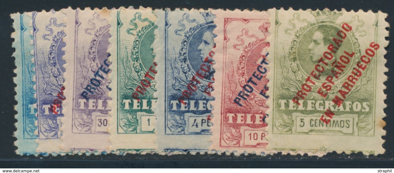 * TIMBRES TELEGRAPHE N°1/8 Sf N°5 - B/TB - Spanish Morocco