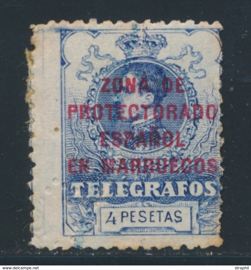 O TIMBRES TELEGRAPHE N°15 - 4p Bleu - TB - Maroc Espagnol