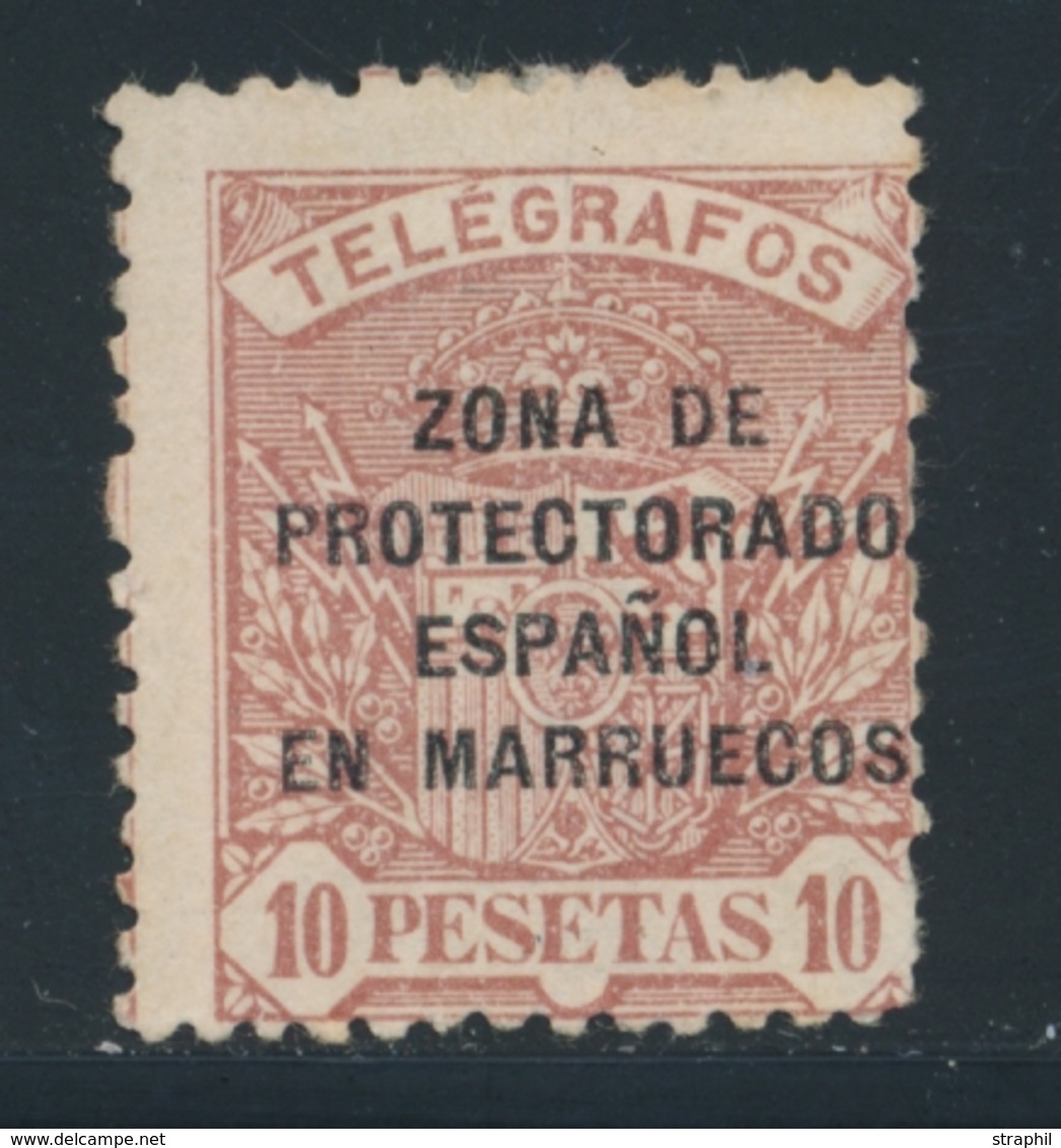 * TIMBRES TELEGRAPHE N°24 - 10p Brun - TB - Maroc Espagnol