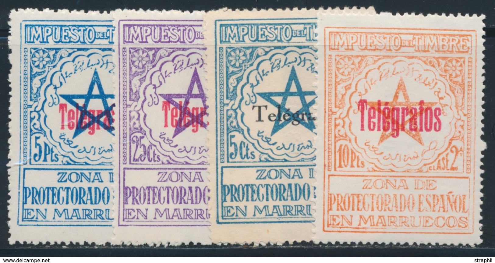 * TIMBRES TELEGRAPHE N°35/38 - TB - Maroc Espagnol