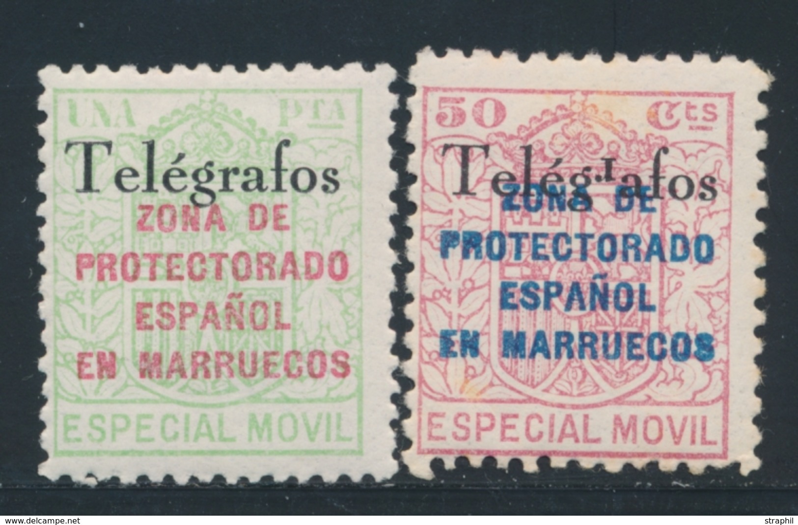 * TIMBRES TELEGRAPHE N°50A, 51 - Type II - TB - Maroc Espagnol