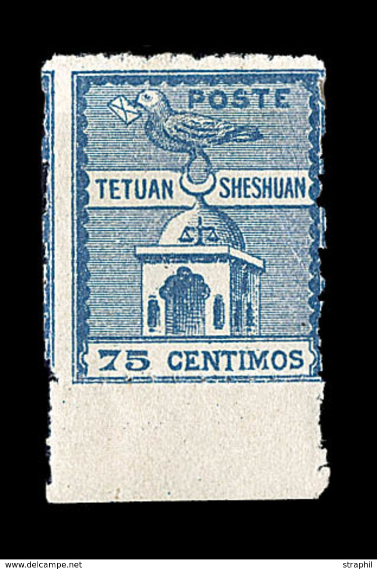 * POSTES LOCALES - TETOUAN à CHECHOUAN N°151 - 75c Bleu - BDF - Signé - TB - Vide