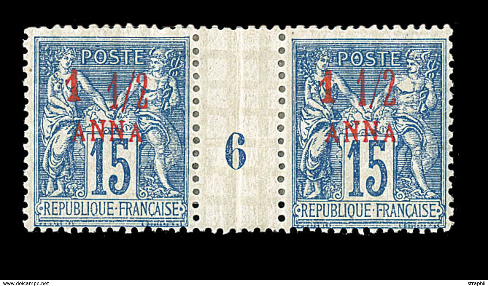 * N°3 - 1½a S/15c Bleu - Paire - Mill. 6 - TB - Other & Unclassified