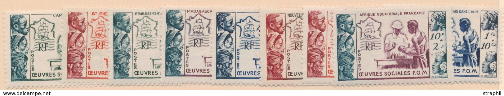 ** 1950 - Œuvres Sociales - 9 Val - TB - Autres & Non Classés