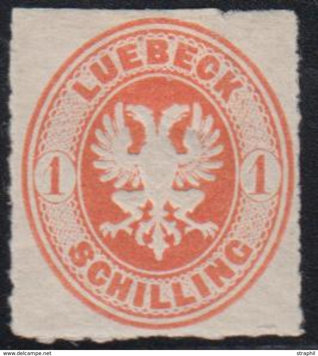 * N°9 - 1 Sh. Orange - Signé A. Brun - TB - Lübeck