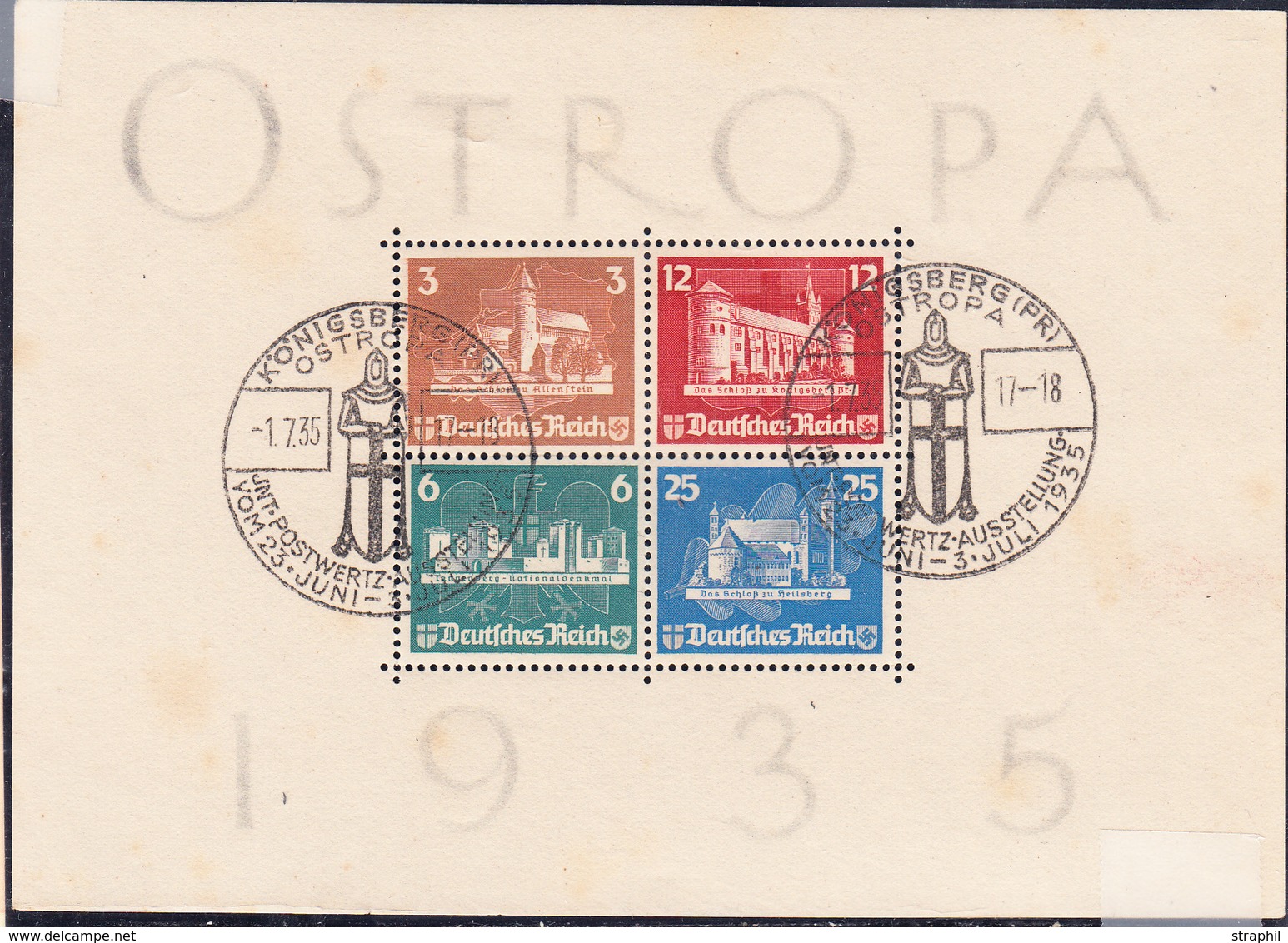 O N°3 - OSTROPA 1935 - Rousseurs - Blocs