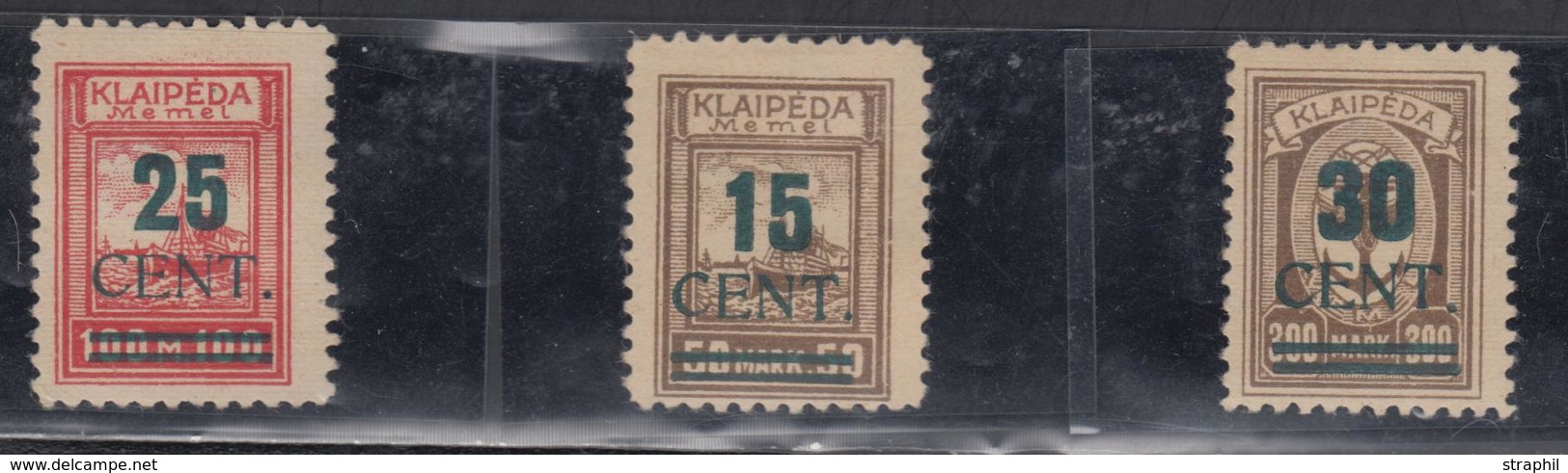 * Occup. Lithuanienne N°181/83 - Signé - TB - Memel (Klaipeda) 1923