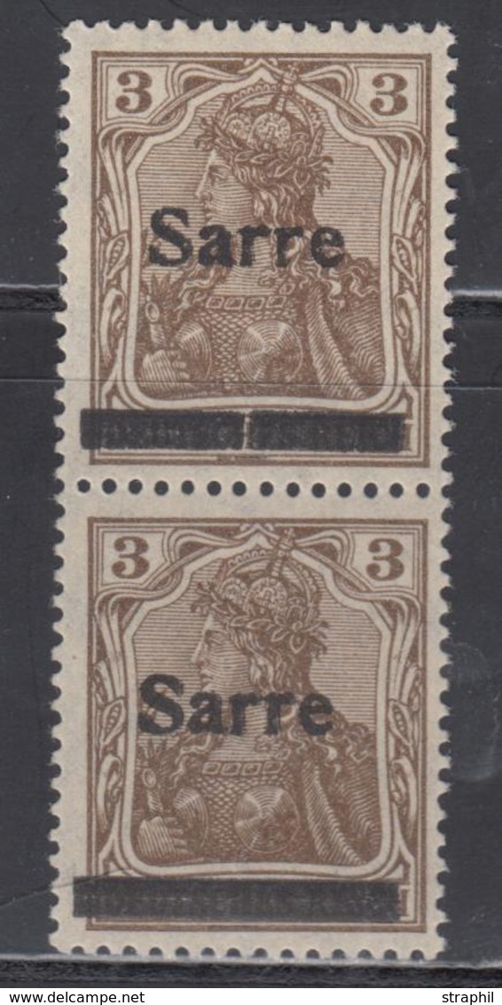 **/* N°3A - Paire Vertic. - 3pf Brun - 2ème Tirage - TB/SUP - Sonstige & Ohne Zuordnung