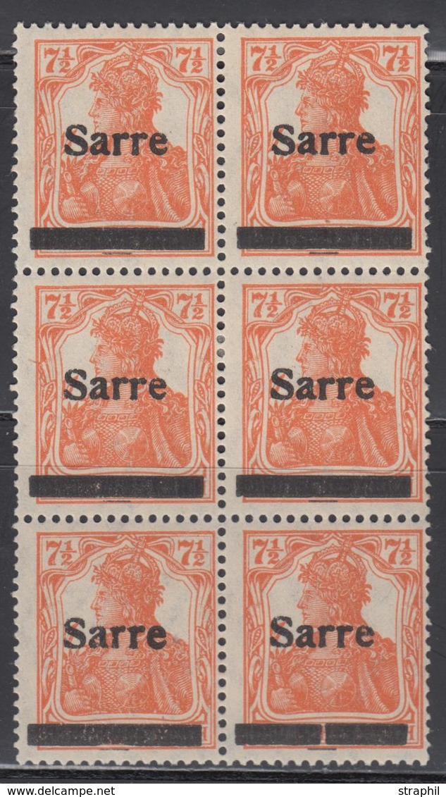 **/* N°5A - Bloc De 6 - 7½pf Orange - 2ème Tirage Dt Variété - 2 Ex* - TB - Autres & Non Classés