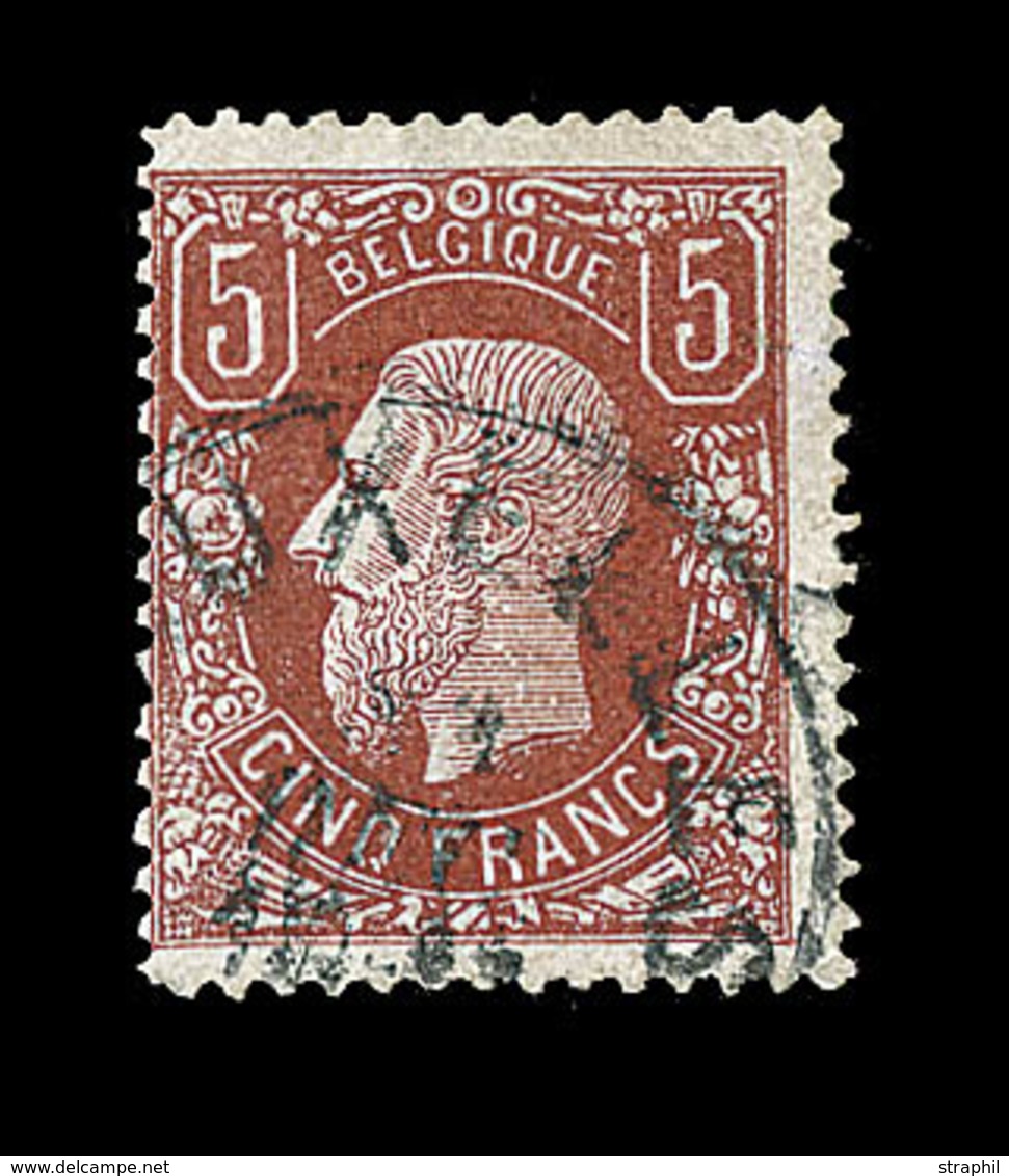 O N°37 - 5F Brun Rouge - Obl. Bruxelles - B/TB - 1849 Hombreras